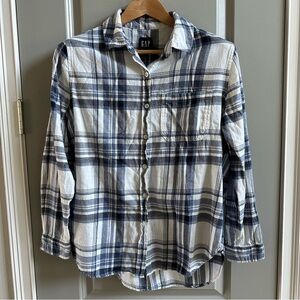 GAP plaid flannel button down shirt M